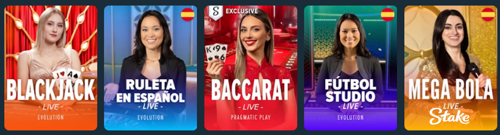 Juegos en vivo en Stake Casino